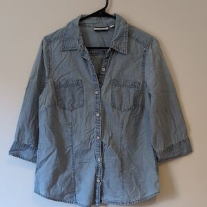 croft & barrow Light Blue Denim-Style Shirt